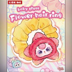 Baby Three Flower Hairring Plush Scrunchie confirmed- BLUE